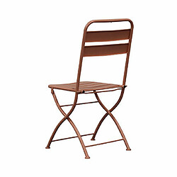 Avis Mes Lot de 2 chaises de jardin pliables en métal terracotta - BACA