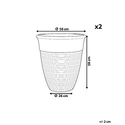 Avis Beliani Lot de 2 pot de fleurs d 50 cm gris KATALIMA