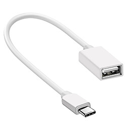 Adaptateur Câble OTG USB-C vers USB Longueur 15cm Max Excell Blanc