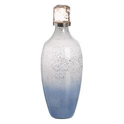 BigBuy Home Bouteille Bleu Argenté Résine Verre 12 x 12 x 33 cm Décorative