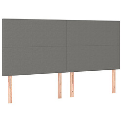 Avis vidaXL Tête de lit à LED Gris foncé 200x5x118/128 cm Tissu