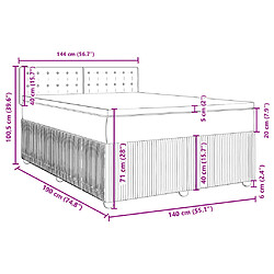 Avis vidaXL Sommier à lattes de lit et matelas Gris clair 140x200cm Velours