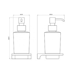 Rav Distributeur de savon mural NIL en verre et laiton chromé 200 ml