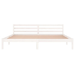 Acheter Maison Chic Lit adulte - Lit simple Cadre de lit,Structure du lit Contemporain Bois massif de pin 200x200 cm Blanc -MN86294