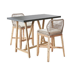 Beliani Ensemble pour bistro TALAMONE Acacia Bois clair