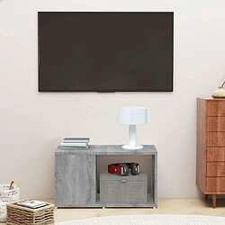 Maison Chic Meuble TV scandinave gris - Banc TV pour salon Sonoma 60x24x32 cm Bois d'ingénierie -MN31287