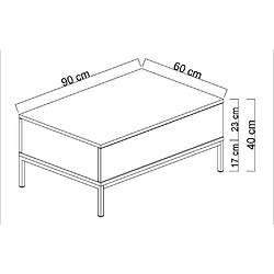 Avis Hanah Home Table basse en agglomeré et métal Lord anthracite et noir.