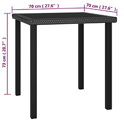 vidaXL Ensemble à manger de jardin 3 pcs Résine tressée Noir pas cher