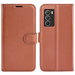 Etui en PU texture litchi avec support, marron pour votre Vivo iQOO Neo5 S