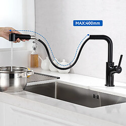 Avis Auralum MAX Évier Cuisine 1 Bac 70*44*19CM,à Encastrer/Fleur/Sous-Plan,avec Siphon/Trop-Plein,Brossé+ Robinet de Cuisine Noir avec Douchette Extractible