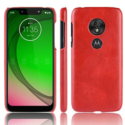 Wewoo Coque antichoc Litchi Texture PC + PU pour Motorola Moto G7 Play (Rouge)