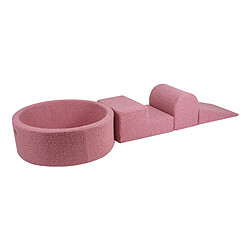 MeowBaby Aire de Jeux en Mousse avec Piscine sans Balles, 3 éléments, Boucle, Rose