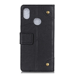 Avis Wewoo Etui à rabat horizontal en cuir avec boucle de cuivre et texture pour HTC U12 Life, avec support et emplacements de cartes et porte-monnaie (Noir)