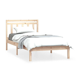 Maison Chic Lit adulte - Lit simple Cadre de lit,Structure du lit Contemporain Bois de pin massif 100x200 cm -MN87141