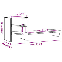 vidaXL Support de moniteur et organisateur de bureau bois d'ingénierie pas cher