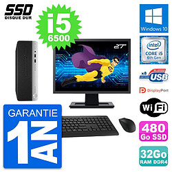 PC HP ProDesk 400 G4 SFF Ecran 27" i5-6500 RAM 32Go SSD 480Go Windows 10 Wifi - Occasion