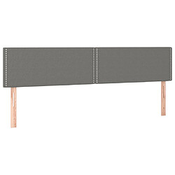 Maison Chic Lot de 2 Têtes de lit design pour chambre - Décoration de lit Gris foncé 100x5x78/88 cm Tissu -MN30476