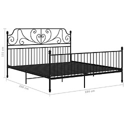 vidaXL Cadre de lit sans matelas noir métal 180x200 cm pas cher