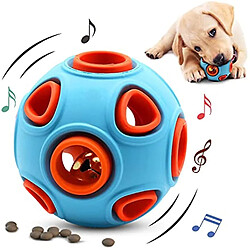 Jouet boule pour chien, balle pour chien avec fonction de soin dentaire, jouet sonore interactif, jouet à mâcher interactif et grinçant bleu diamètre 8 cm