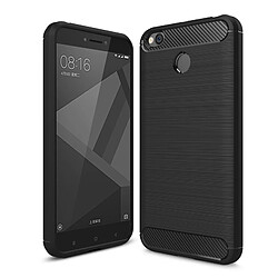 Wewoo Coque noir pour Xiaomi Redmi 4X Texture de fibre de carbone brossé antichoc TPU Housse de protection