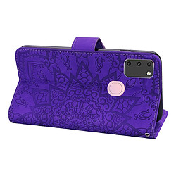 Acheter Wewoo Housse Coque Pour Galaxy M30s Motif mollet Mandala Double pliage Design Etui en cuir gaufré avec porte-monnaie et support & fentes cartes Violet