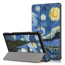 Wewoo Housse Coque Étui en cuir avec rabat à déformation horizontale et motif couleurs pour Lenovo Tab M10, support à trois rabats (motif Ciel étoilé)