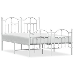 Maison Chic Lit adulte - Lit simple Cadre de lit métal avec tête de lit/pied de lit,Structure du lit Contemporain pour chambre blanc 120x200cm -MN24261