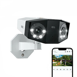 Reolink 8MP Caméra Surveillance PoE Extérieure, Double Objectif Vision 180°, Détection Personne/Véhicule/Animaux, Vision Nocturne Couleur, Audio Bidirectionnel