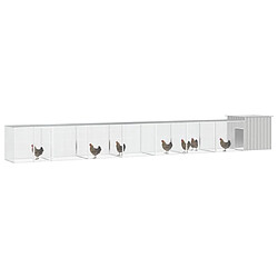 vidaXL Cage pour poules Gris 800x91x100 cm Acier galvanisé