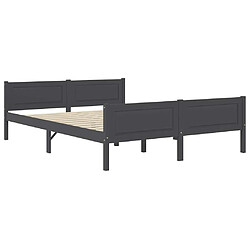 vidaXL Cadre de lit sans matelas bois massif de pin gris 160x200 cm