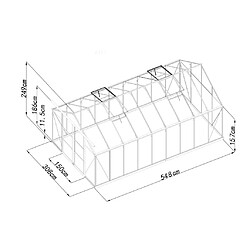 Vente-Unique Serre de Jardin en polycarbonate de 16,8 m² avec embase - Vert - IXORA pas cher