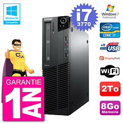 PC Lenovo ThinkCentre M82 SFF i7-3770 RAM 8Go Disque Dur 2To Graveur DVD Wifi W7 - Occasion