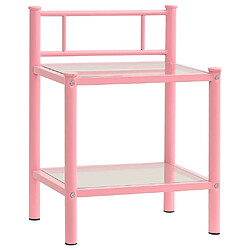 Avis Maison Chic Lot de 2 Tables de chevet - Tables de Nuit Rose et transparent Métal et verre