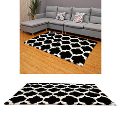 Acheter Fausse Fourrure En Peau De Mouton Tapis Moelleux Tapis Chambre Canapé-lit Poilu Shaggy Tapis De Sol Noir