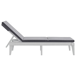 Maison Chic Chaise longue avec coussin | Bain de soleil Relax | Transat blanc 186x60x29 cm PP -GKD54151 pas cher