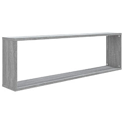 Acheter vidaXL Étagères murales cube 2 pcs Sonoma gris 100x15x30 cm Bois