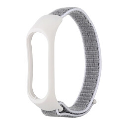 Wewoo Bracelet pour montre connectée de tissé en nylon avec Xiaomi Mi Band 3/4 Blanc