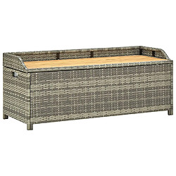 vidaXL Banc de rangement de jardin 120 cm Résine tressée Gris