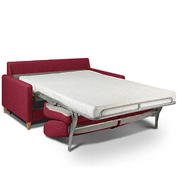 Inside 75 Canapé convertible OGGETTO matelas 16 cm système express sommier lattes 120cm RENATONISI polyuréthane rouge