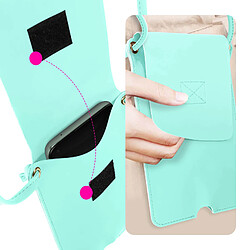 Acheter Avizar Pochette Bandoulière Smartphone avec Rangement carte Simili cuir turquoise