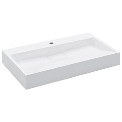 vidaXL Lavabo 80x46x11 cm Fonte minérale/marbre Blanc