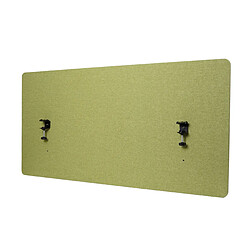 Decoshop26 Cloison de table acoustique brise-vue pour bureau tableau d'affichage à double paroi en tissu vert 60 x 120 cm 04_0006430