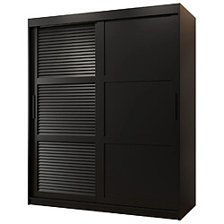 Abiks Meble Armoire Zaluzja 3 à Portes Coulissantes 200/150/62 2 Portes (noir)