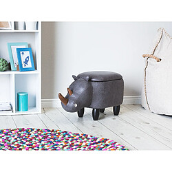 Beliani Repose-pied RHINO Gris foncé Cuir PU