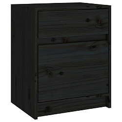 Maison Chic Table de chevet,Table de nuit,Table d'appoint pour salon Noir 40x31x50 cm Bois de pin massif -MN89746