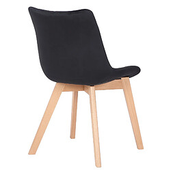 Acheter Decoshop26 Chaise de salle à manger x1 rembourrage généreux en velours noir piètement en bois 10_0002087