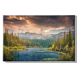 EPIKASA Impression sur Toile Lac, Multicouleur, Polyester, 70x3x45 cm