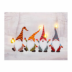 BigBuy Christmas Cadre Noël Multicouleur Bois Toile 40 x 30 x 18 cm