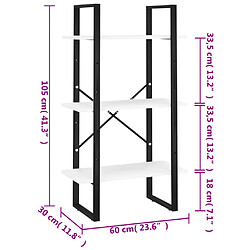 vidaXL Étagère de rangement blanc 60x30x105 cm bois d'ingénierie pas cher