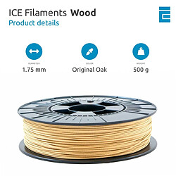 ICE FILAMENTS Fillament pour imprimante 3D, bois 1.75mm., Original Oak, 0.50kg